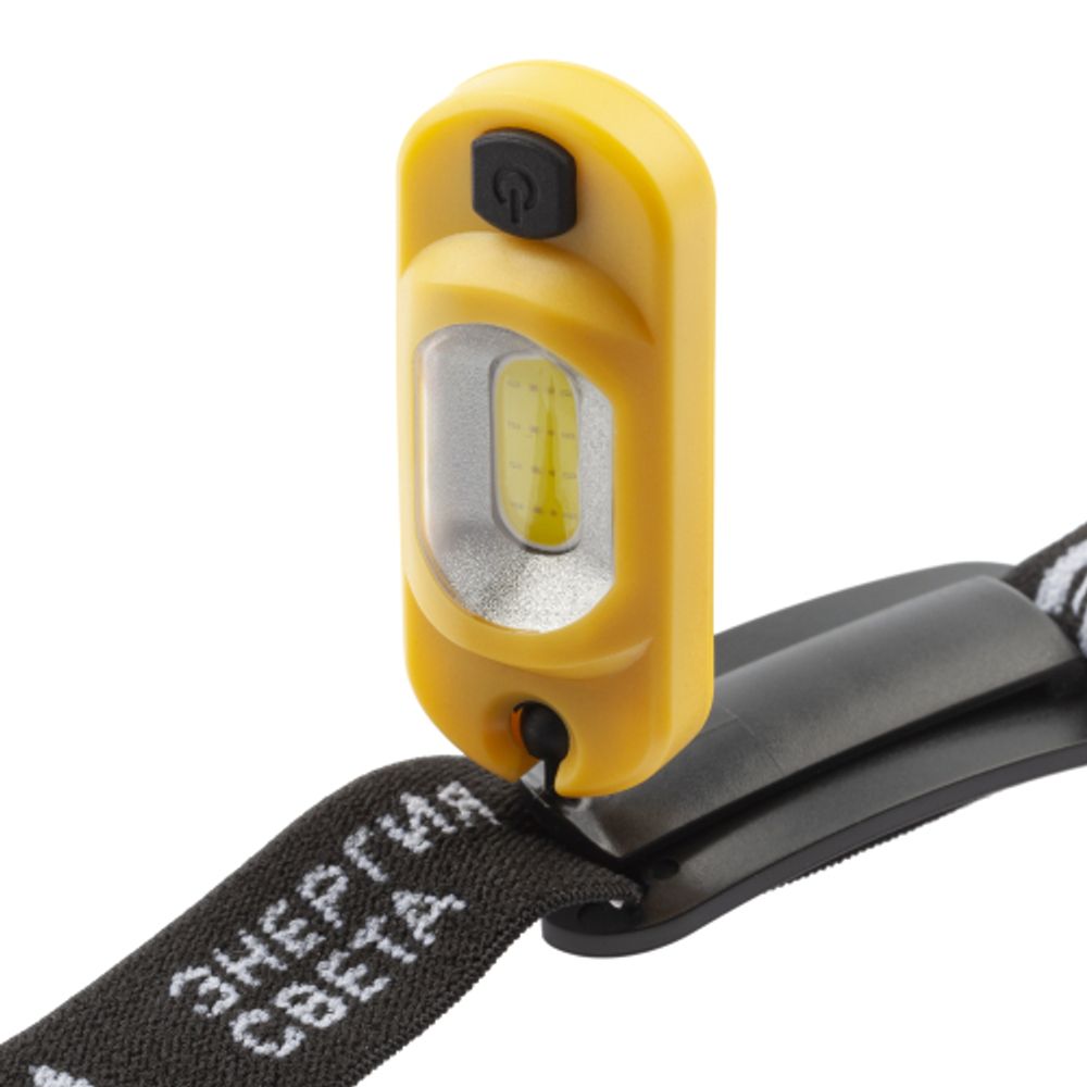 Фонарь налобный светодиодный ЭРА Рабочие Практик GA-801 аккумуляторный яркий мощный 4 режима жёлто-черный