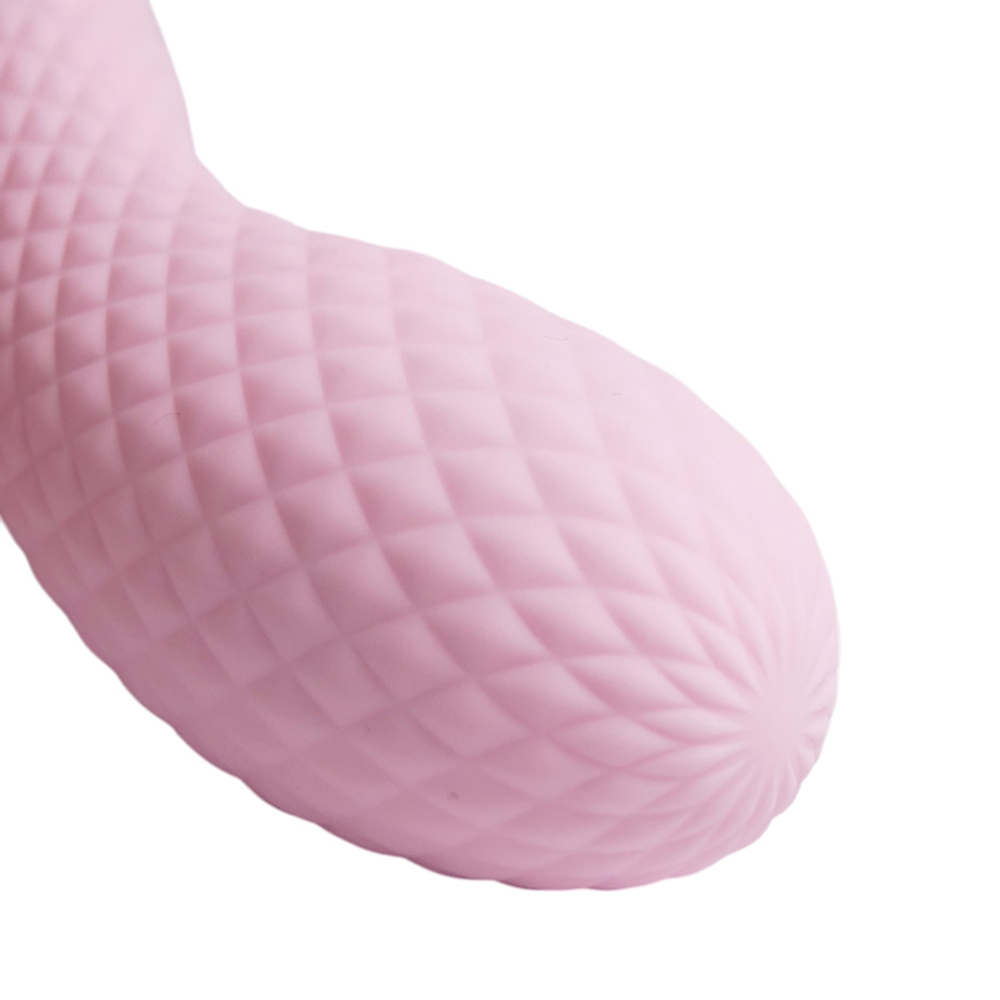 Розовый вибромассажёр 18см с электростимуляцией Youvic DF1010 Pink
