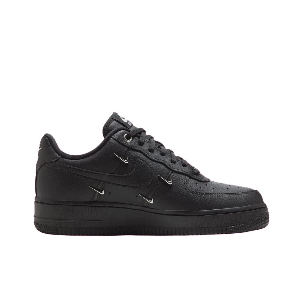 Nike Air Force 1 Low '07 Lx Black Silver Mini Swoosh Women's