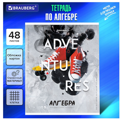 Тетрадь предмет. А5 48л. клетка "Sport Club" Алгебра, подсказ (BRAUBERG)
