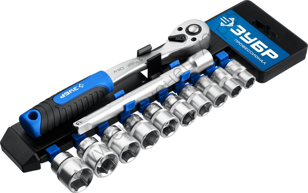 ЗУБР ТР-12Б, 12 предм., (1/2″), набор торцовых, Профессионал (27647-H12)