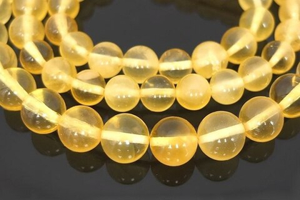 Бусы шары из полупрозрачного янтаря (61203)