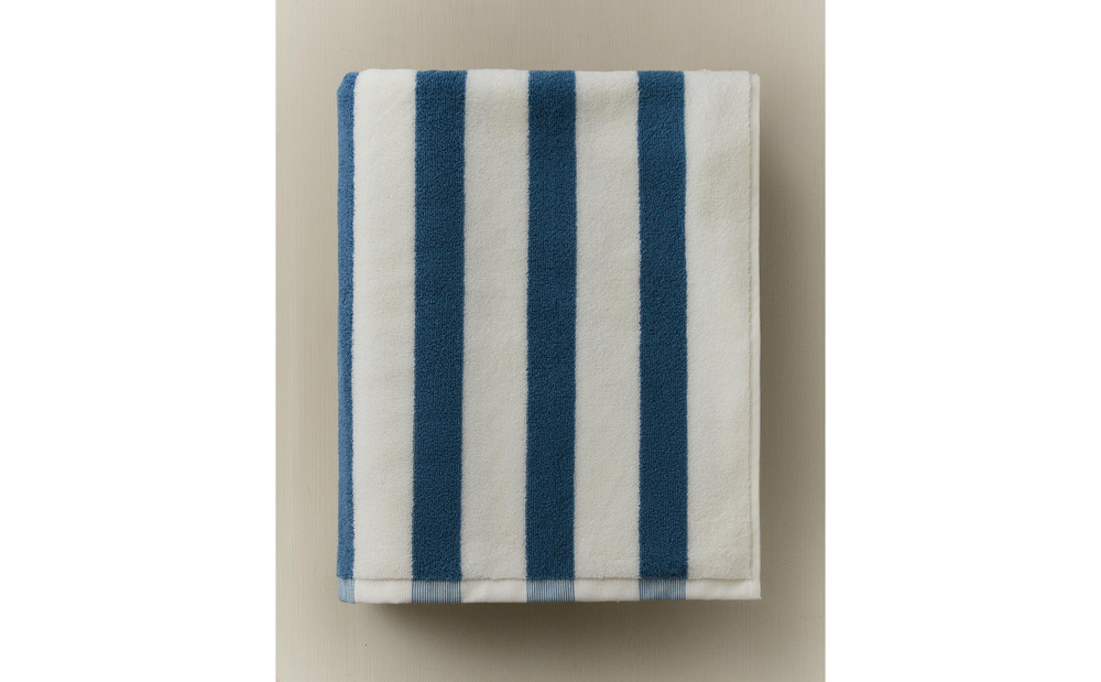 Zara Home Полотенце для лица и рук из хлопка, синий, в полоску · 5546/013