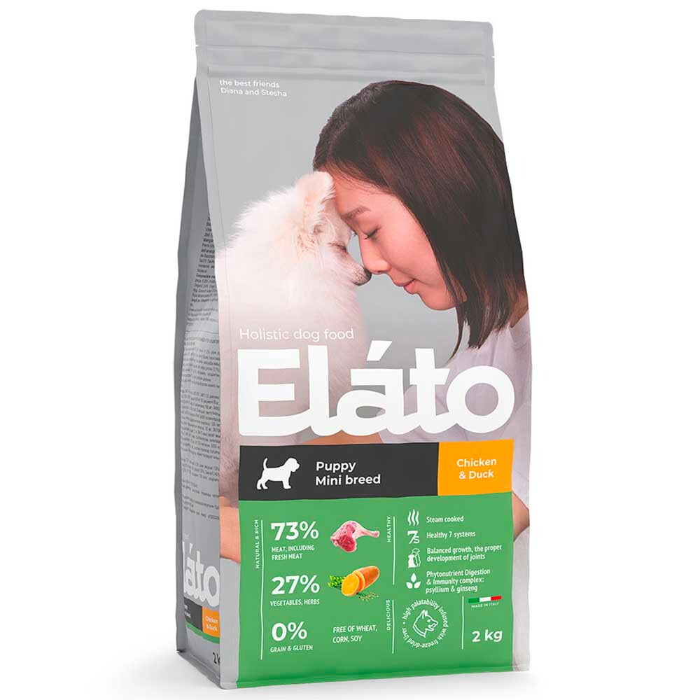 Elato Holistic корм для щенков мелких пород с курицей и уткой (Puppy Mini Chicken & Duck)