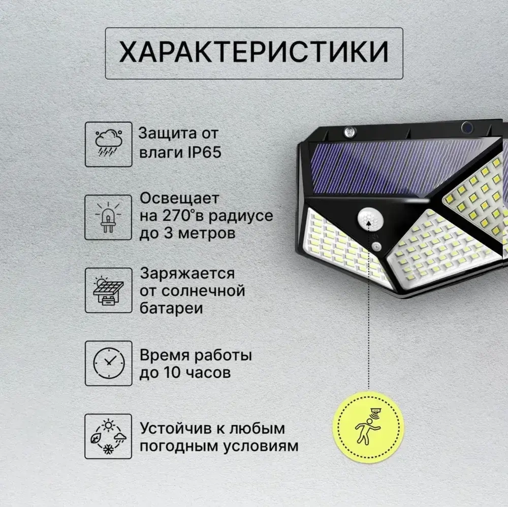Уличный светильник, LED, количество ламп:100шт