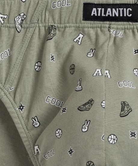 Мужские трусы (3шт) слипы спорт Atlantic 3MP-164, светлый хаки + черный + голубой