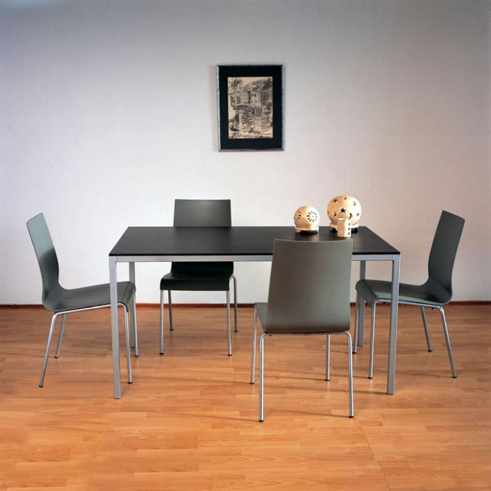 Стул пластиковый Papatya Icon-S, хромированный, антрацит