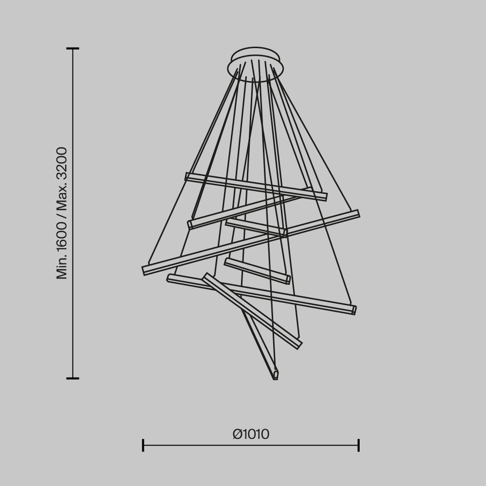 Люстра светодиодная Maytoni   MOD016PL-L96GK