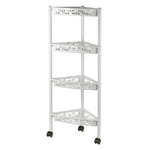 Этажерка Keeplex Light на колесиках четырехсекционная угловая 38,3х22,2х93,5см белое облако