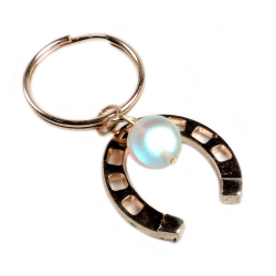 Брелок "Подкова" адуляр, латунь