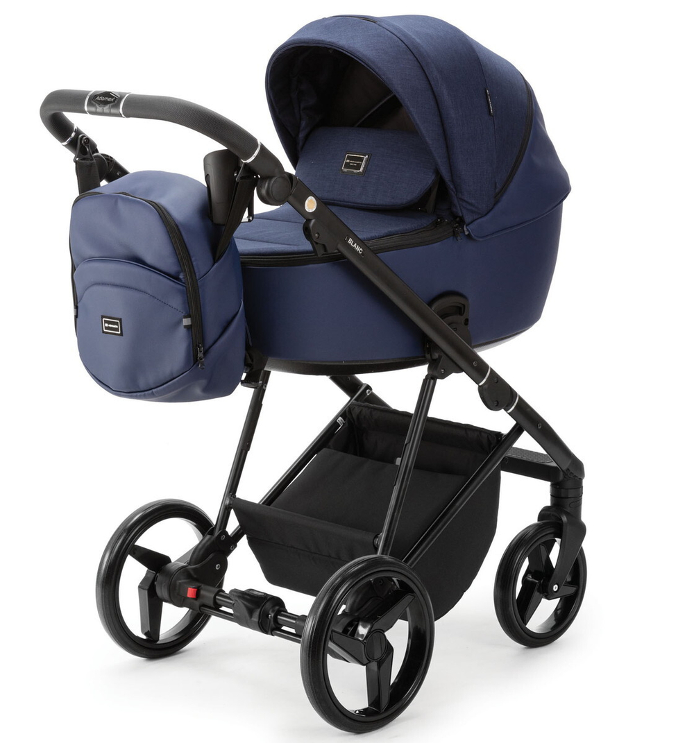 Детская коляска Adamex Blanc 3 в 1 BL-PS64 LUX (Т.СИН+Т.СИН.КОЖА)