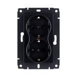 Розетка штепсельная SCHUKO двойная 16A/250 В, черный Kollinger REA-032BK для Aspekt, Eleganz, Reflex