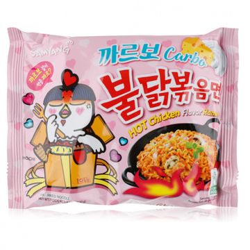 Лапша быстрого приготовления Samyang Hot Chicken Flavour Ramen Carbonara со вкусом курицы в соусе, 130 г (Корея)