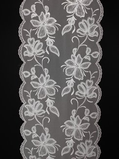 05-174 ОПТ Вышивка на неэл. сетке 22 см, белый 001