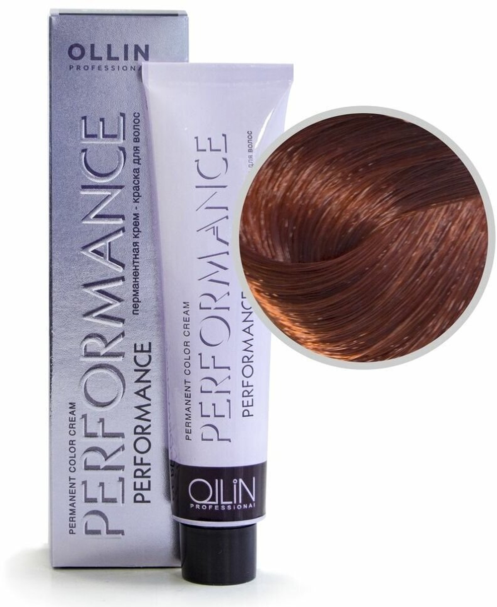 OLLIN PERFORMANCE 6/4 темно-русый медный 60мл Перманентная крем-краска для волос