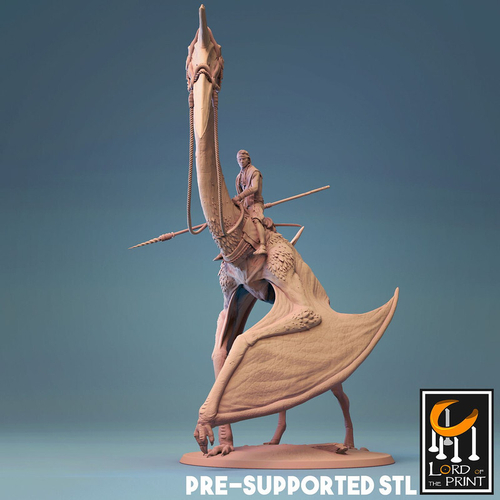 Человек Воин Паладин Варвар Файтер Рыцарь на динозавре миниатюра для dnd, днд, pathfinder, фентези, Настольная игра, НРИ, Варгейм, РПГ