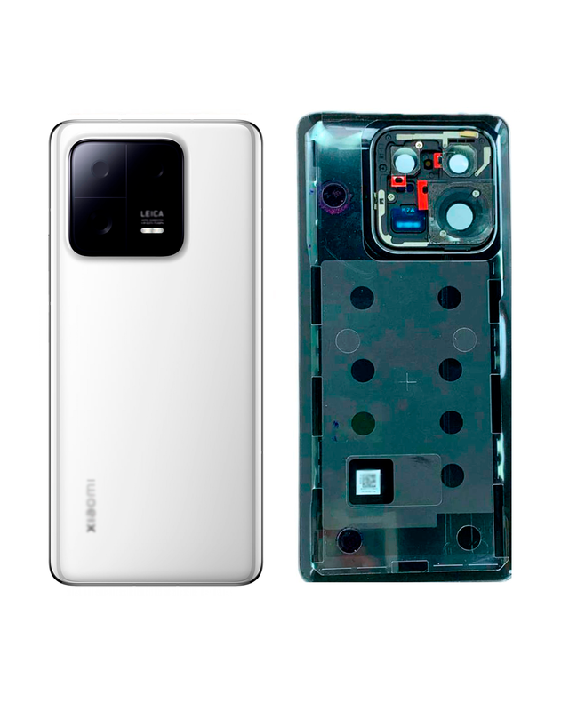 Задняя крышка для Xiaomi Mi 13 Pro (Белая) со стеклом камеры