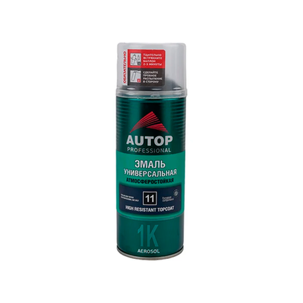 AUTOP Эмаль алкидная универсальная высокоукрывистая (№11) черная глянцевая 520мл