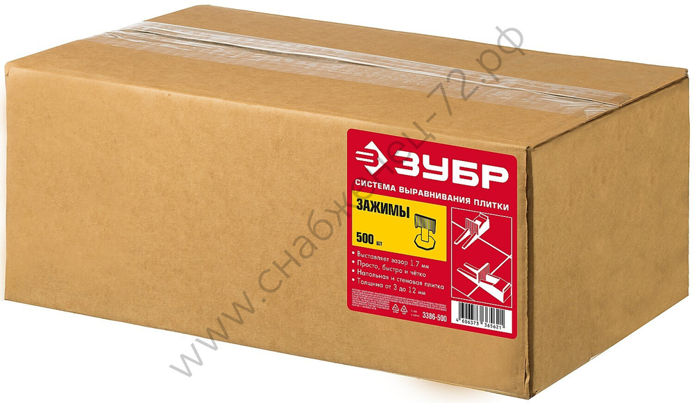 ЗУБР СВП зажим 500 шт., Система выравнивания плитки, МАСТЕР (3386-500)
