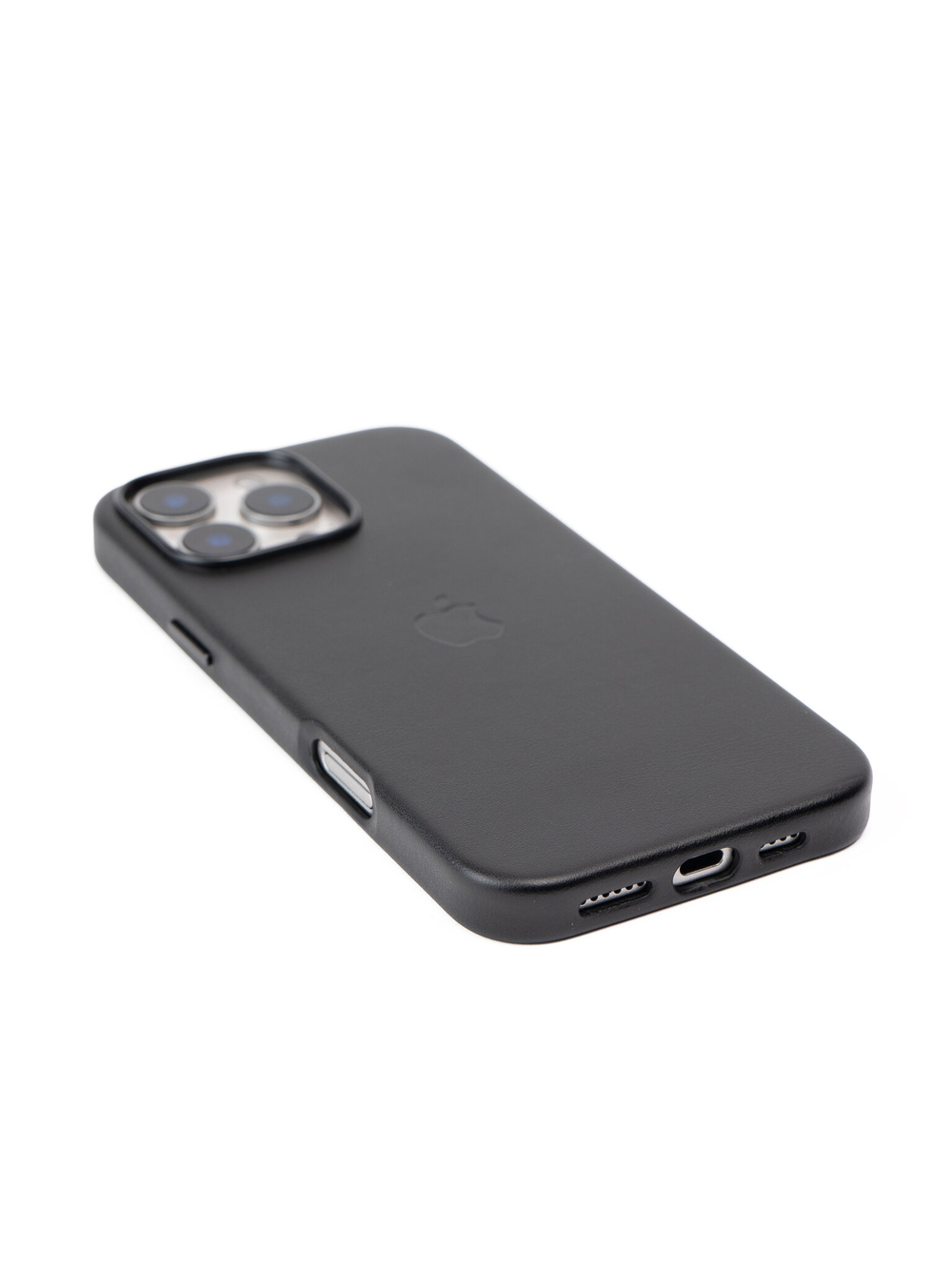 Кожаный чехол Leather Case iPhone 16 Pro MAX Black Черный