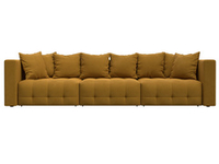 Диван прямой Лига-052 НПБ Лонг, BRUT 10 ВЕЛЮР желтый