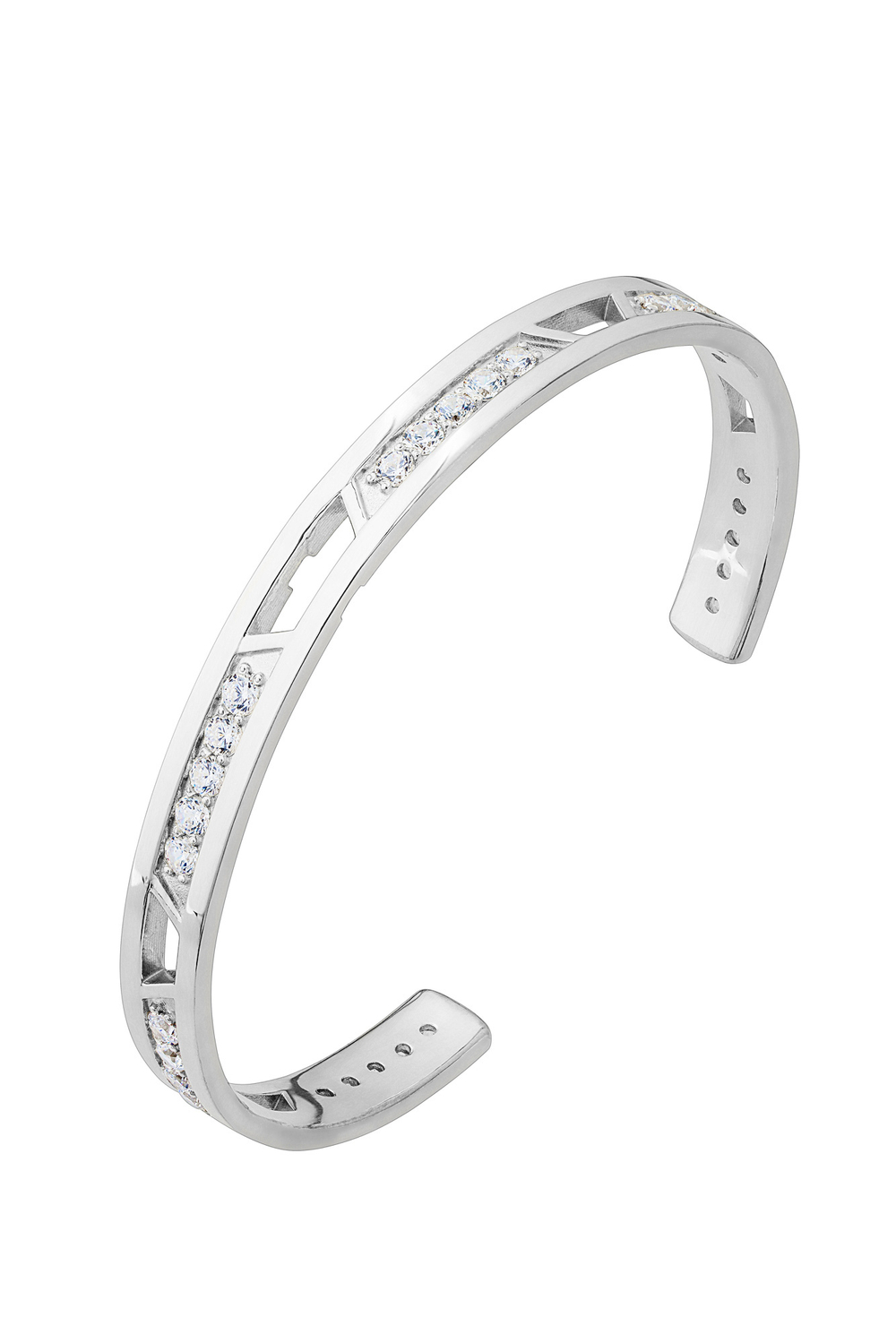 Браслет из серебра со вставками из бесцветных фианитов