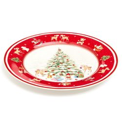 ТАРЕЛКА ЗАКУСОЧНАЯ LEFARD "С НОВЫМ ГОДОМ!" 19 СМ КРАСНАЯ (КОР=18ШТ.)