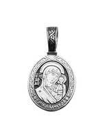 Образок из серебра/Чернение/Казанская БМ