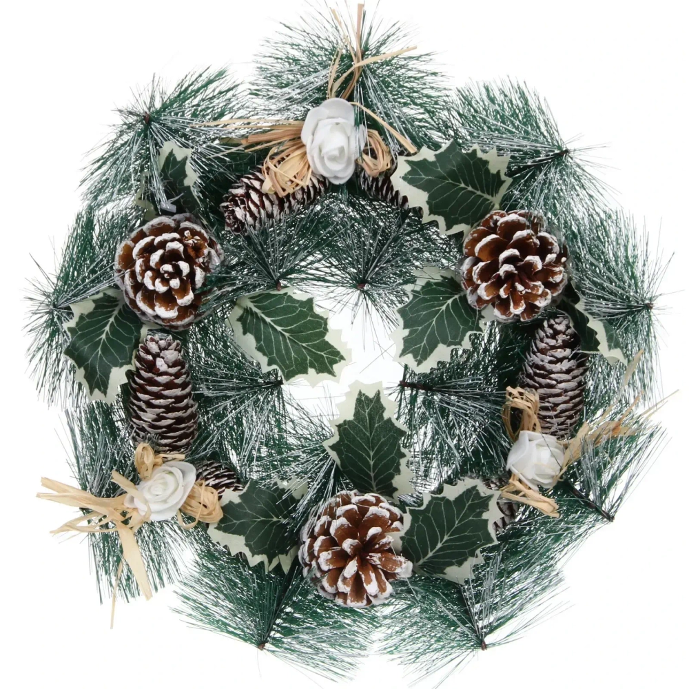 Венок декоративный «Волшебство» d-30 см Леска, шишки и бантики
