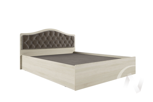 Кровать "Дели 1;6" с осн. настил ДСП 2с (Дуб сонома/Велюр шоколад)