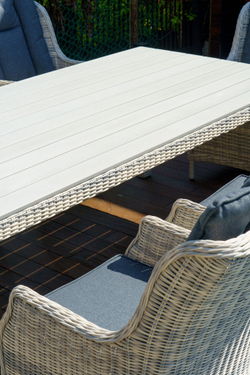 Обеденный стол из искусственного ротанга ВЕНЕЦИЯ 180 (серый)