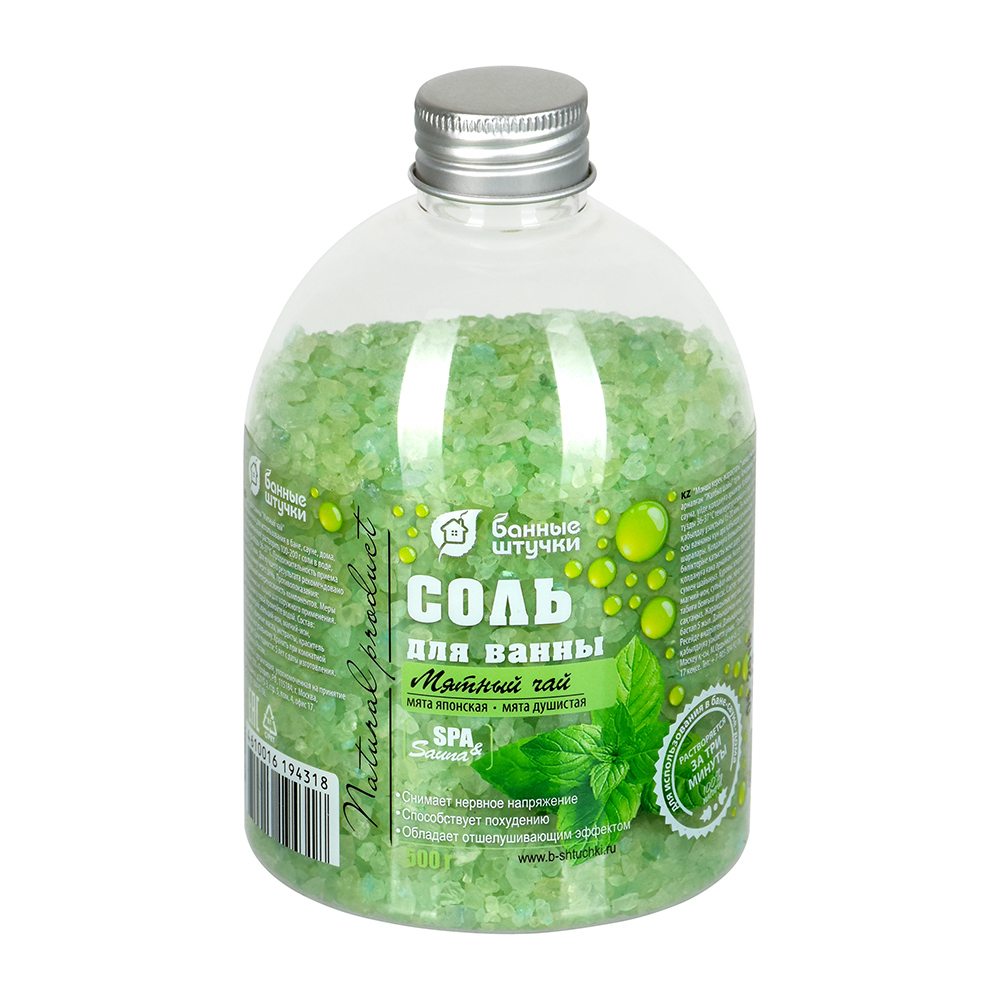 Баня Соль для ванн Мятный чай Банные штучки (500г)