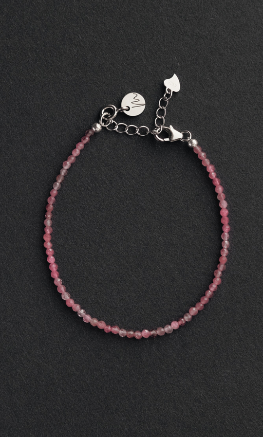 Браслет "Memo about Love" из турмалина розового на замочке
