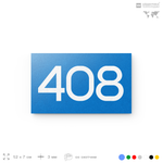 Номер на дверь 408, табличка на дверь для офиса, квартиры, кабинета, аудитории, склада, голубая 120х70 мм, Айдентика Технолоджи