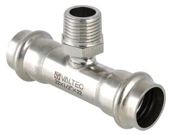 Тройник пресс Valtec 18х1/2" НР (пресс-фитинги из нерж. стали серии VTi.933.I)