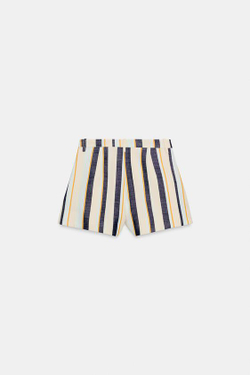 ZARA ШОРТЫ В ПОЛОСКУ СО СКЛАДКАМИ — ZW COLLECTION, РАЗНОЦВЕТНЫЙ