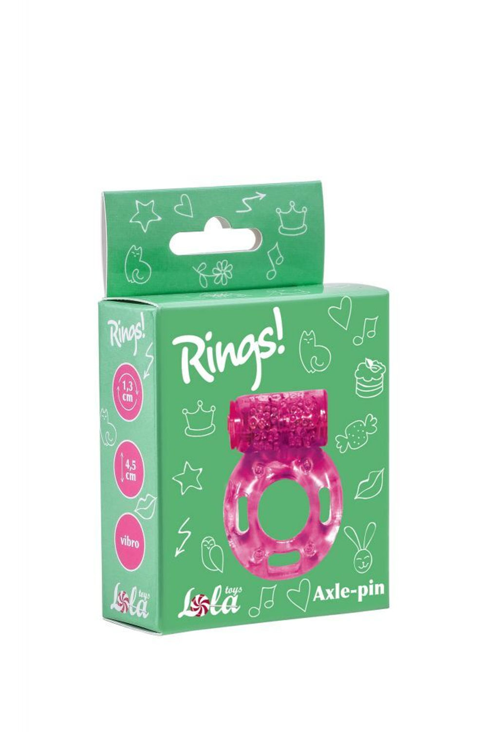 Розовое эрекционное кольцо с вибрацией Rings Axle-pin