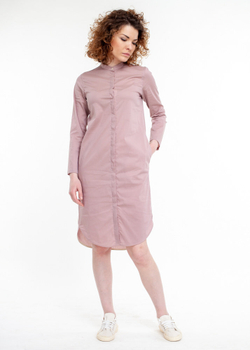 Платье-рубашка цвета чайной розы из хлопка