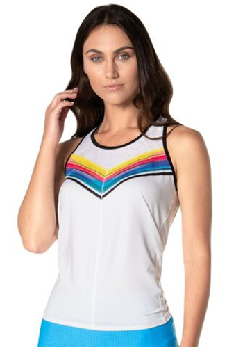 Женский топ теннисный Lucky in Love Tropical Sublime Off Tropic Tie Back Tank - белый