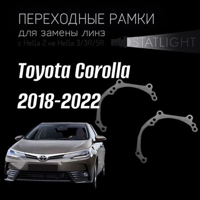 Переходные рамки для замены линз в фарах Toyota Corolla 2018-2022