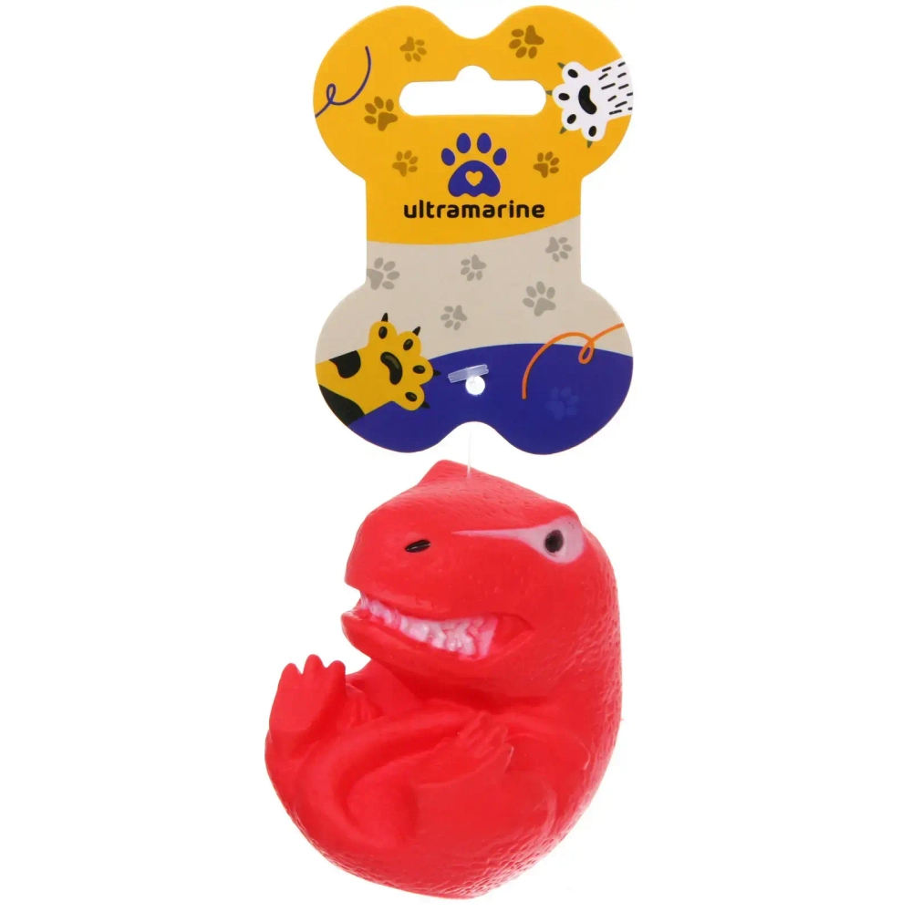 Игрушка резиновая с пищалкой «Динозаврик», цвет красный, 5,5*7,5см (лейбл)