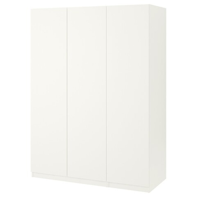 Распашной шкаф PAX FORSAND IKEA (трехсекционный) с полками (комбинация) (белый)  170*60*240