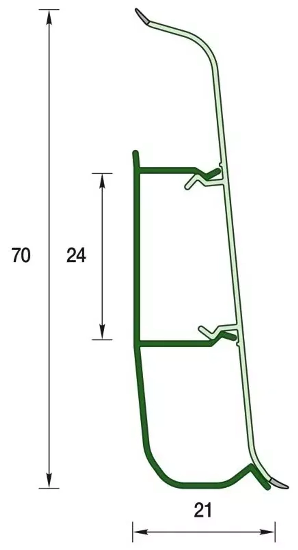 Плинтус напольный ПВХ "Деконика" 213 Дуб северный 2200х70х21 мм