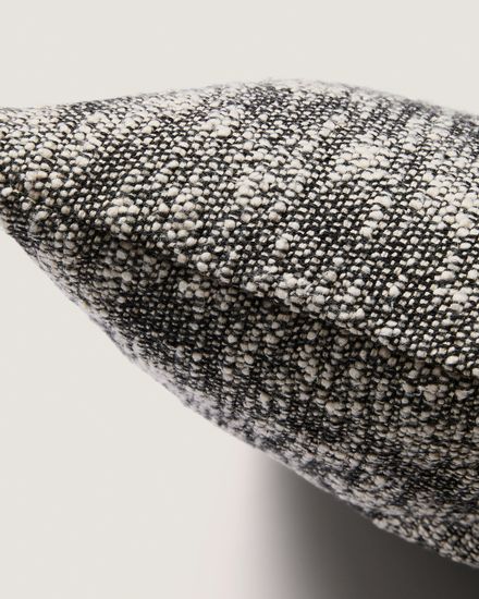 Чехол для подушки Mevia из льна и хлопка бежевого и черного цветов, 50 x 50 см