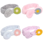 Повязка на голову косметическая «ДАЙМОНД РУШ», ромашка, цвет лавандовый, пудровый, небесный и серый, 20*5.5см (ZIP пакет)