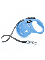 Поводок-рулетка Flexi New Classic S. Лента 5 м. для собак до 15 кг. Синий