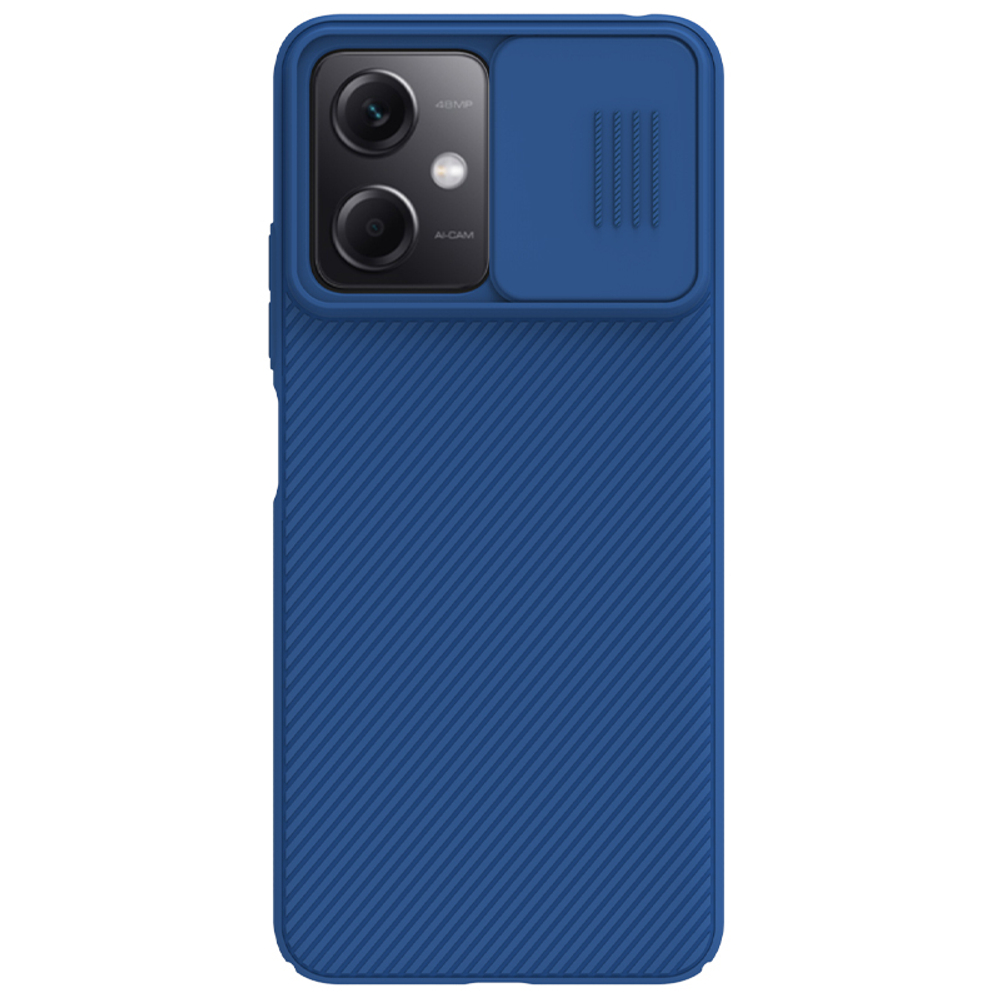 Тонкий чехол синего цвета от Nillkin для Xiaomi Redmi Note 12 4G, с защитной шторкой для камеры , серия CamShield Case