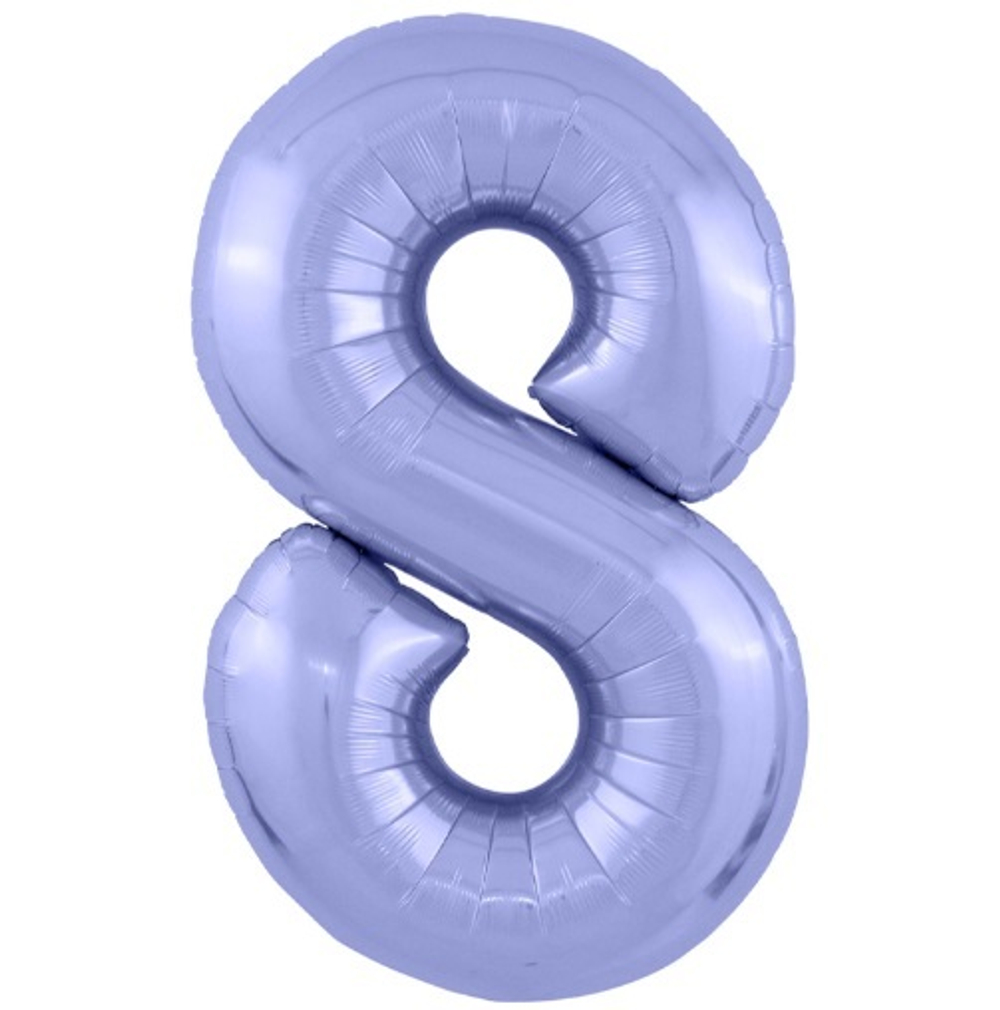 Фольгированная цифра, цвет Пастельный Фиолетовый 102 см