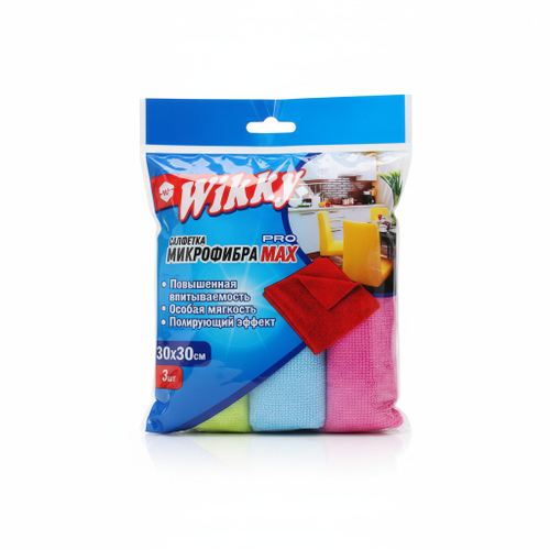 Салфетки из микрофибры универсальные "Wikky"(30*30) 3шт/50