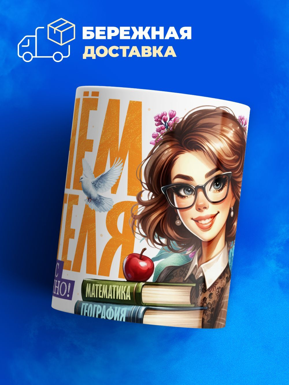 Кружка, подарок учителю, 330мл, 1шт.